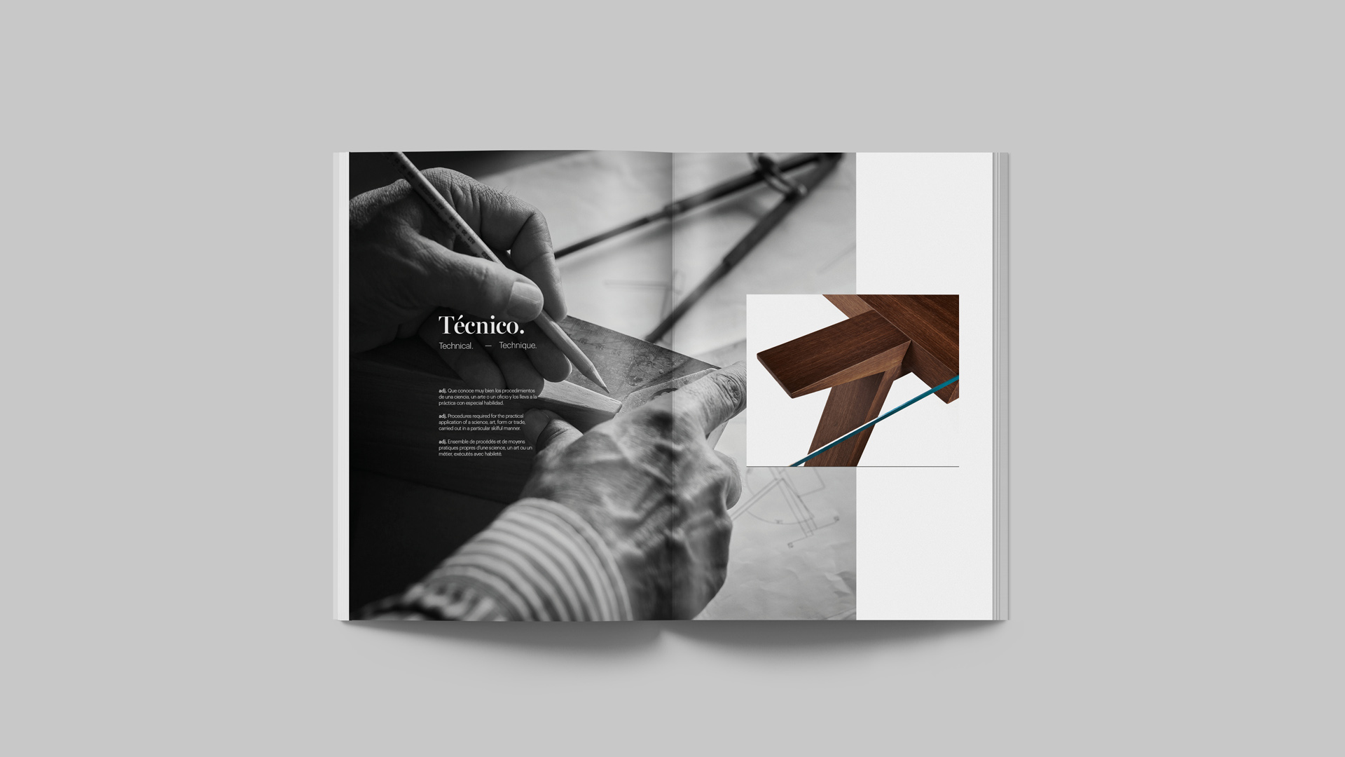 Páginas interiores del diseño editorial de la colección One de Gabriel Teixidó para Aridi por Nomon Design