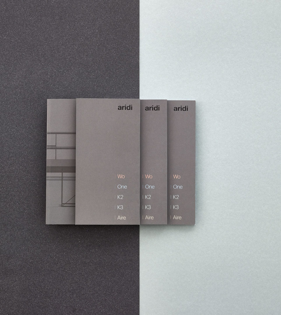 Concepto y diseño editorial del catálogo WO de Aridi por Nomon Design, agencia de branding, diseño gráfico y packaging de Barcelona