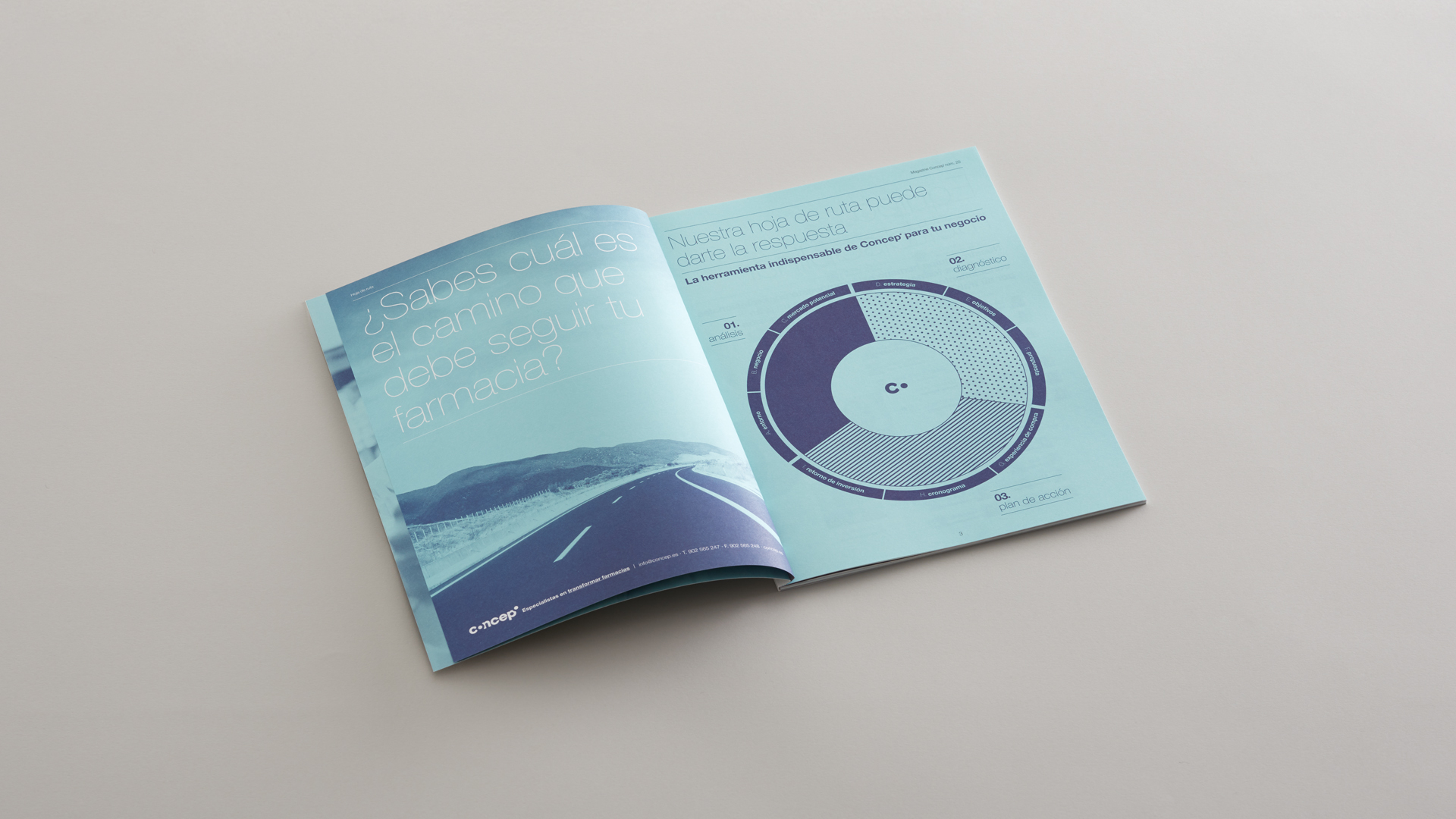 Diseño del catálogo corporativo y de comunicación para Concep por Nomon Design, agencia de branding, diseño gráfico y packaging de Barcelona.