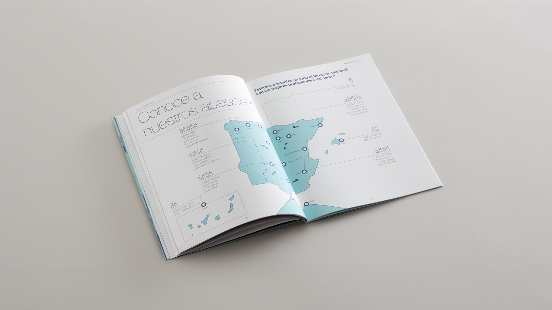 Páginas interiores del catálogo corporativo para Concep por Nomon Design, agencia de branding, diseño gráfico y packaging de Barcelona.