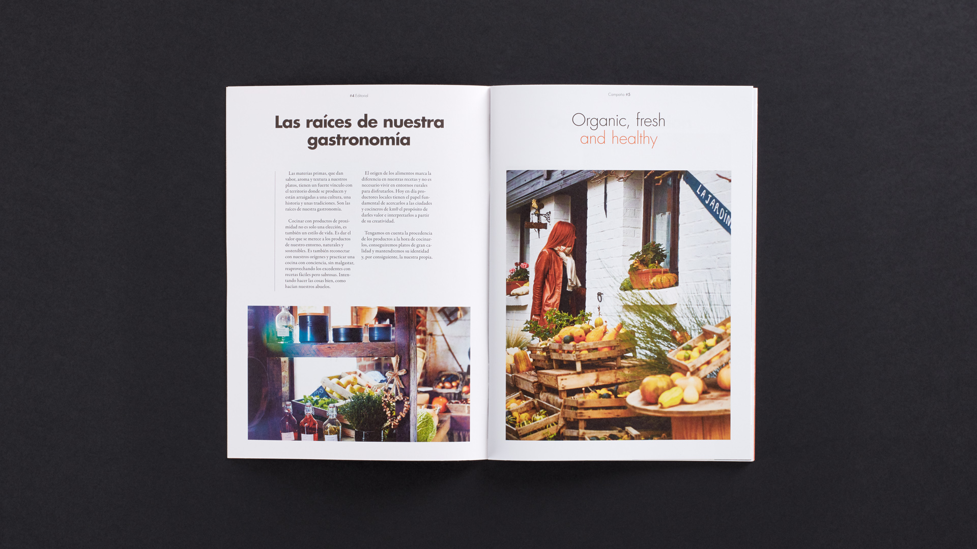 Interiores diseño editorial de Bistro de Le Creuset por Nomon Design, agencia de branding