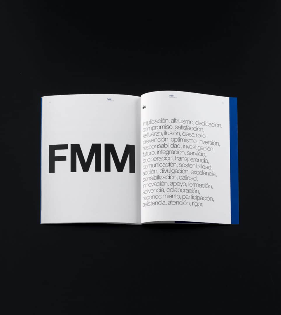 Interiores del diseño editorial Fundación Mutua Madrileña por Nomon Design, agencia de branding