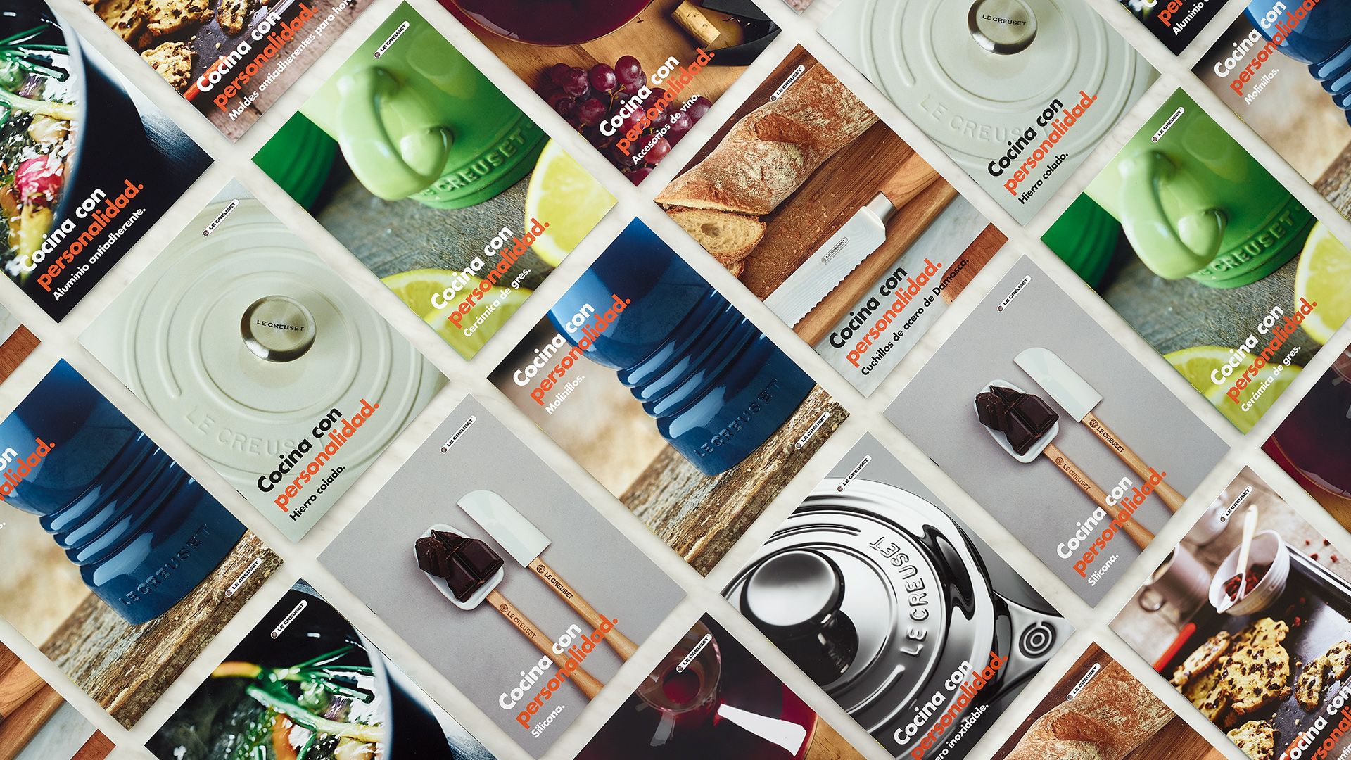 Materiales corporativos para Le Creuset por Nomon Design, agencia de branding