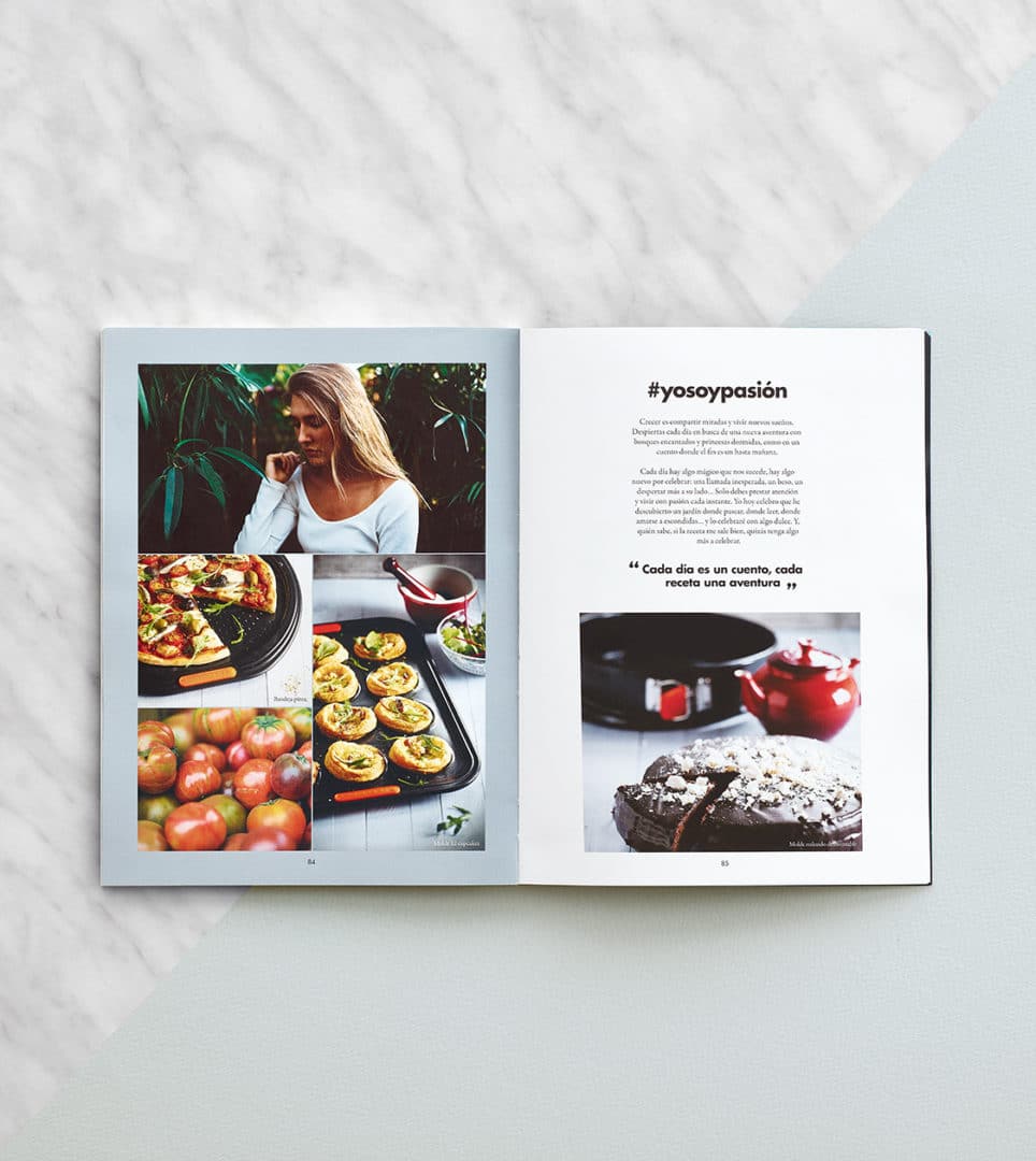 Branding para Le Creuset aplicado en revista corporativa por NOMON DESIGN, agencia de branding de Barcelona