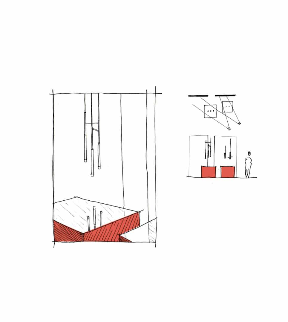 Boceto dirección de arte el reflejo en el espejo para Grok por Nomon Design, agencia de branding