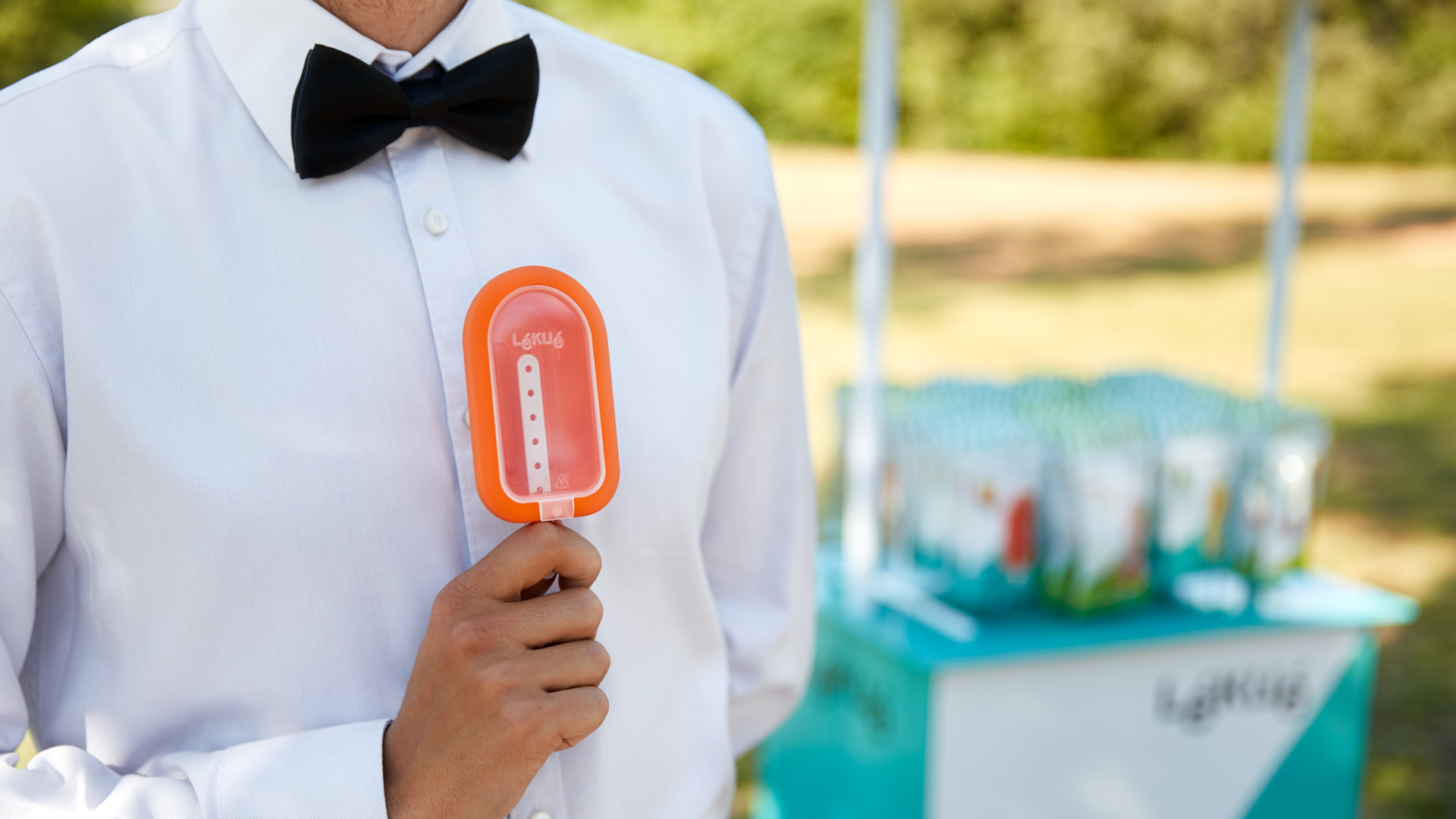 Diseño de packaging y punto de venta para los moldes de helados Lékué por Nomon Design, agencia de branding, diseño gráfico y packaging de Barcelona.