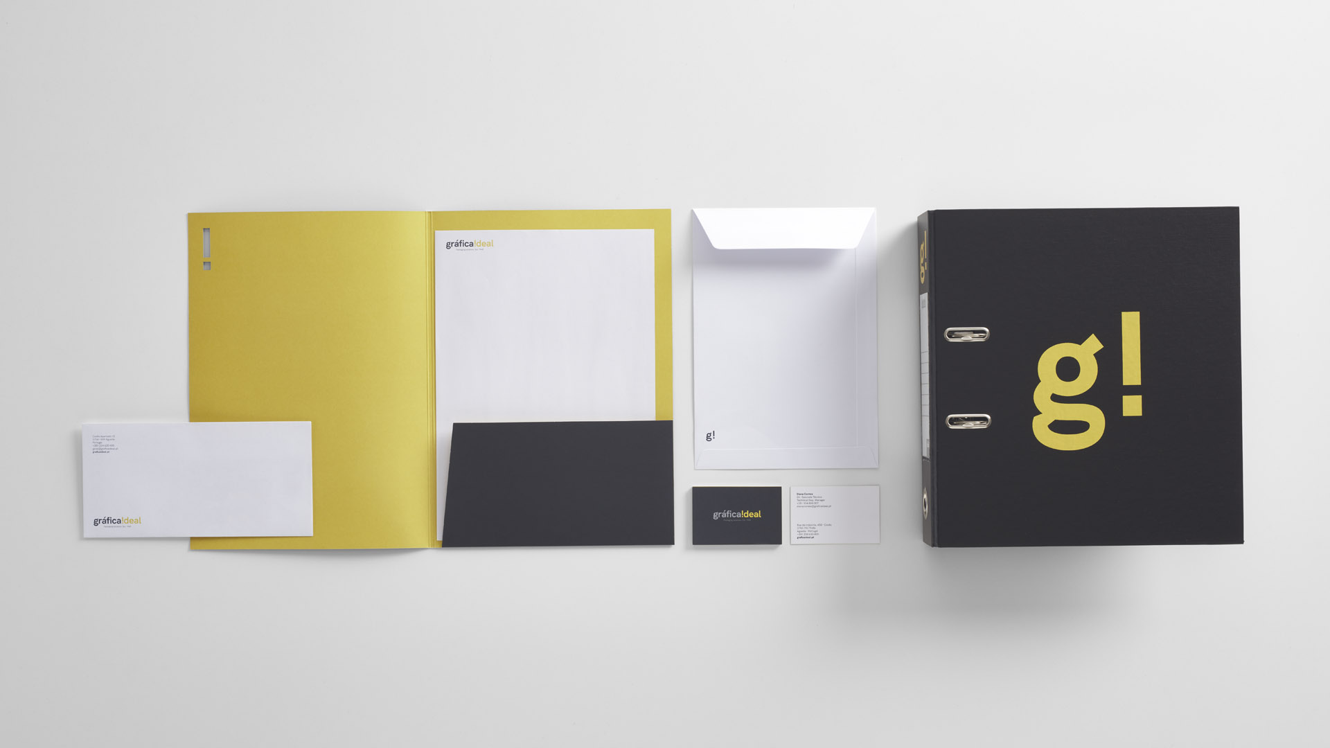 Aplicación del branding corporativo de Gráfica Ideal en sus materiales corporativos por Nomon Design, agencia de branding