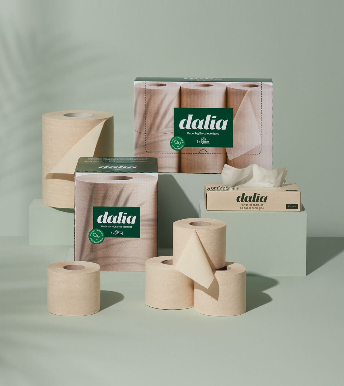 Packaging de la gama de productos de papel ecológico Dalia®