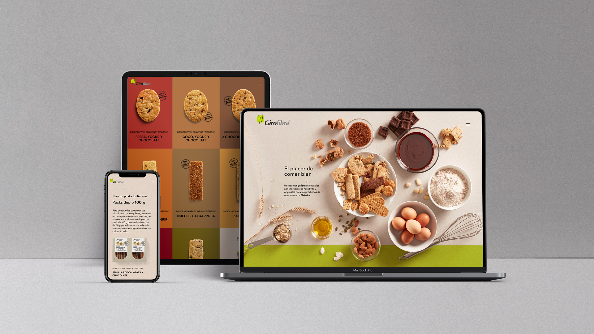 Página web de Natwins de Girofibra por Nomon Design, agencia de branding
