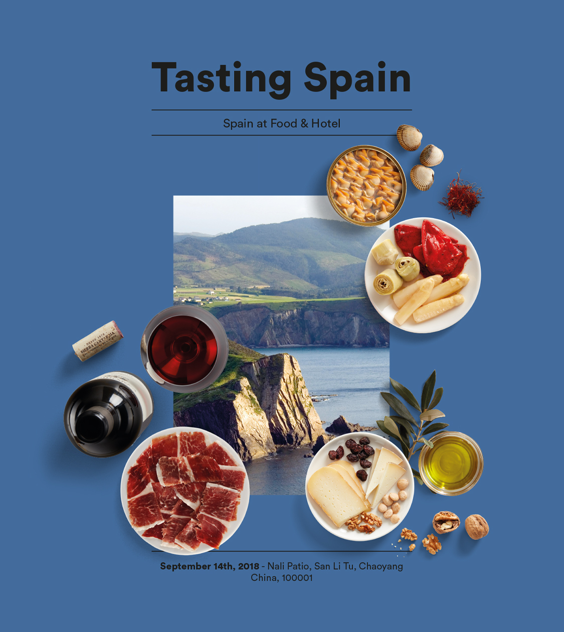 Imagen de la campaña de comunicación Tasting Spain de Nomon Design, agencia de branding, para ICEX Foods & Wines.