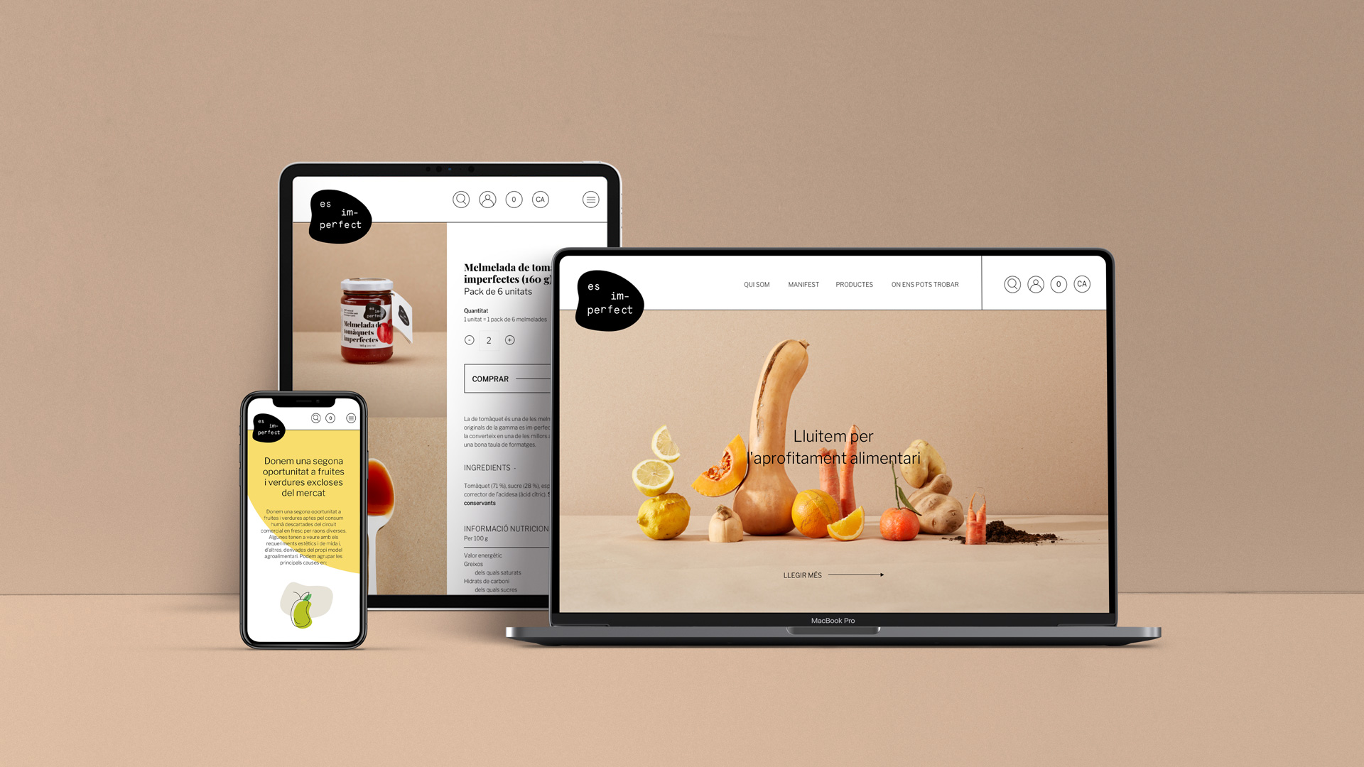 Comunicación digital de es im-perfect® por Nomon Design, agencia de branding