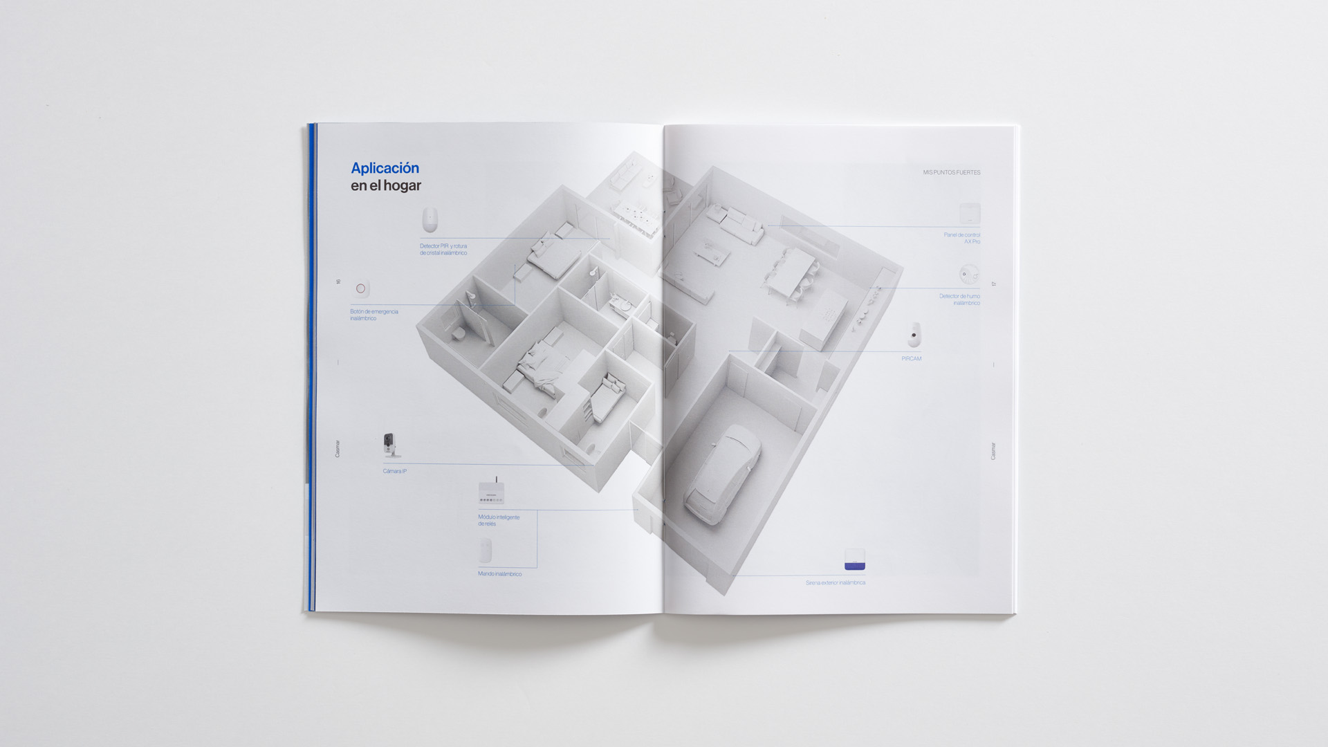 Detalle interior del catálogo de AX Pro de Casmar por Nomon Design, agencia de branding