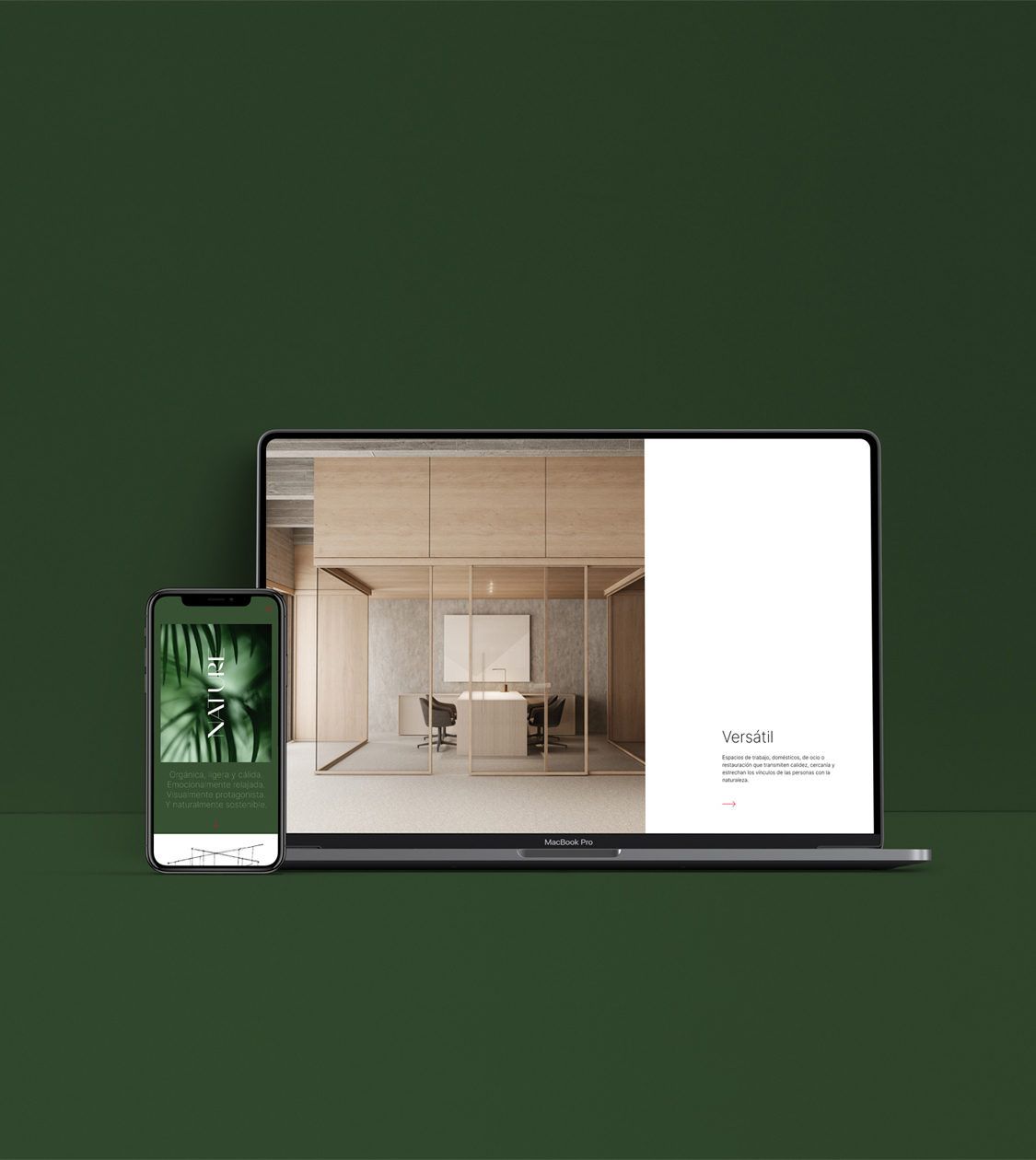 Identidad corporativa aplicada en la web de Nature by Klein por Nomon Design, agencia de branding