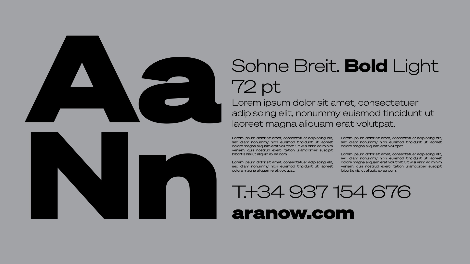 Familia tipográfica del branding corporativo de Aranow por NOMON DESIGN, agencia de branding