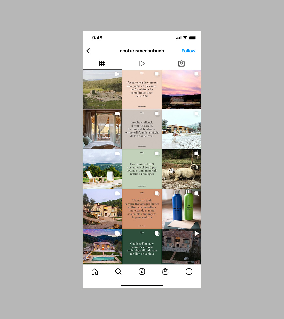 Comunicación digital de Can Buch por Nomon Design, agencia de branding