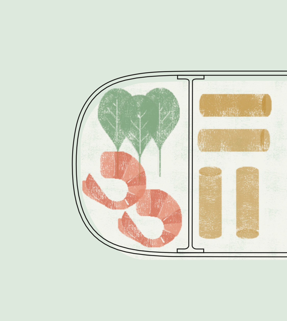 Detalle de las ilustraciones para la comunicación de la colección To Go Organic de Lékué por Nomon Design, agencia de branding