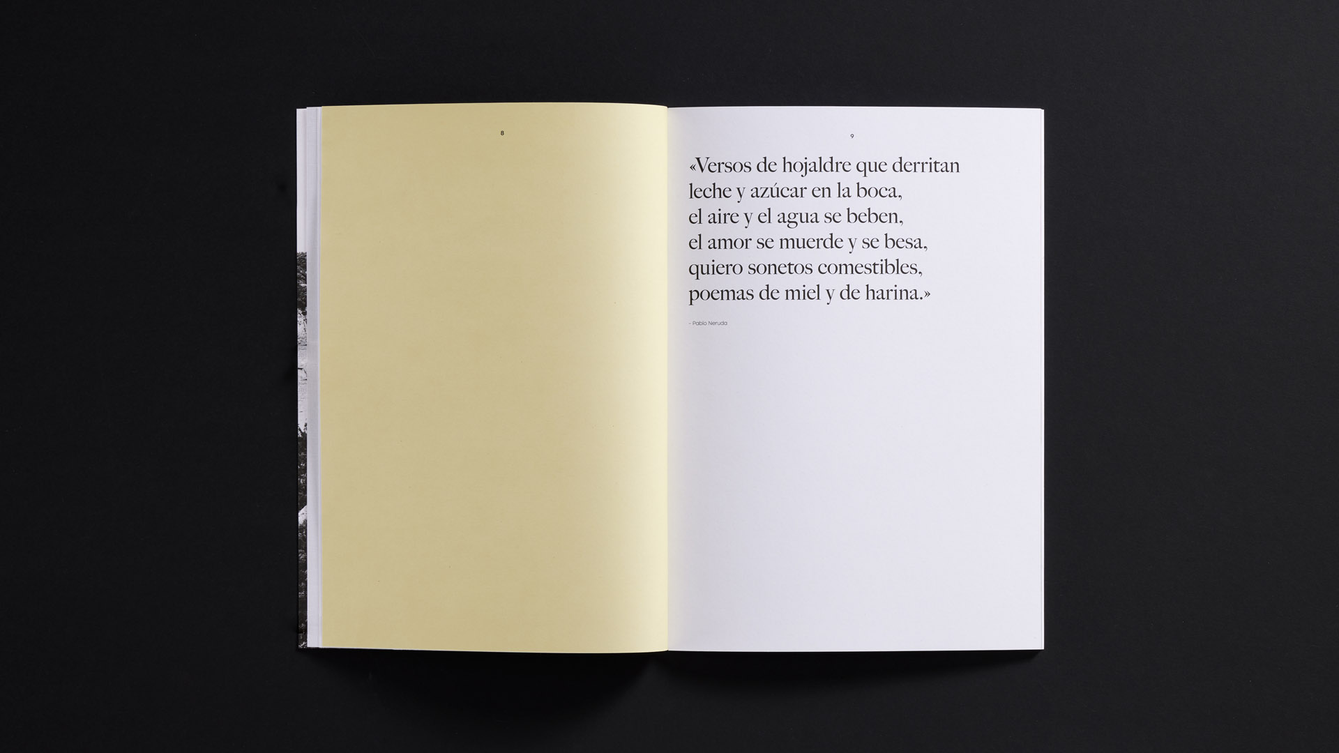 Detalle del diseño editorial del catálogo de producto MY DRAP por Nomon Design, agencia de branding