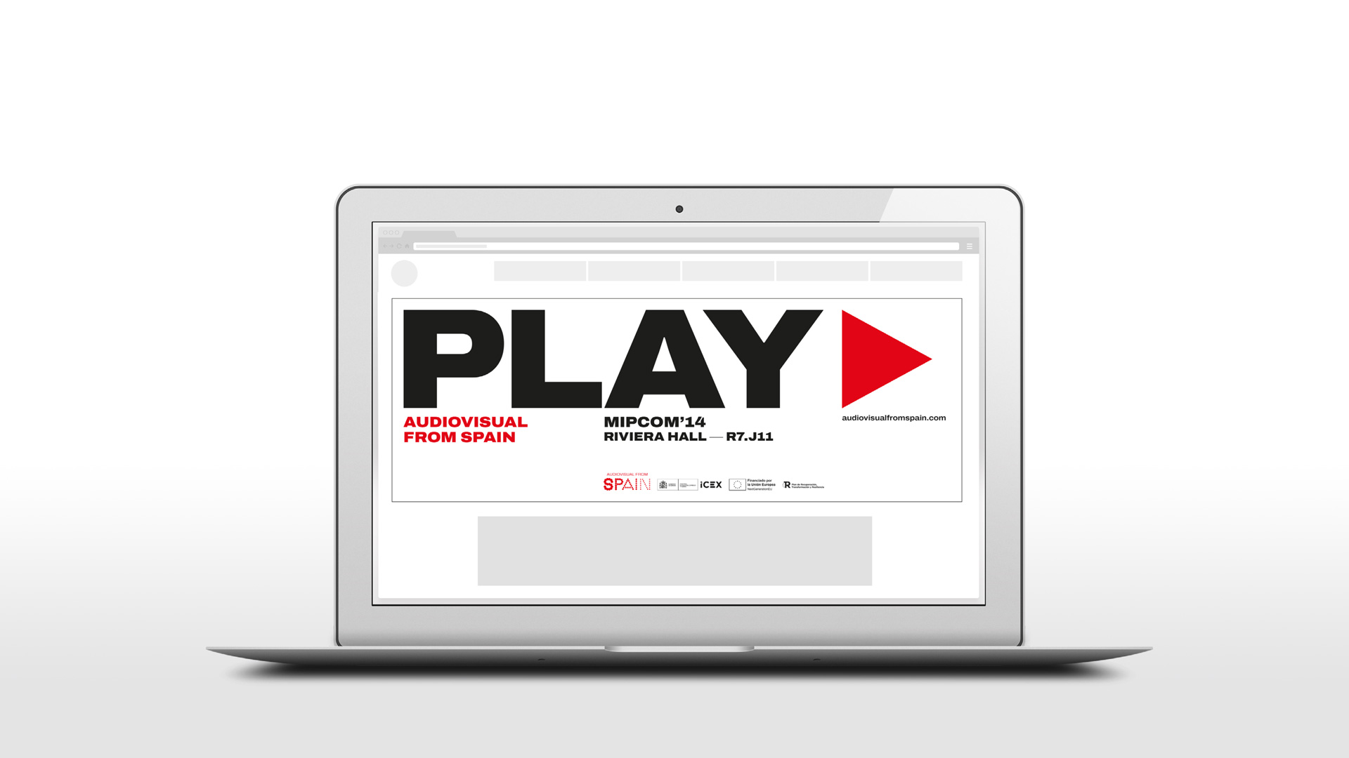 Aplicación en web de la imagen gráfica de Audiovisual from Spain de ICEX por Nomon Design, agencia de branding