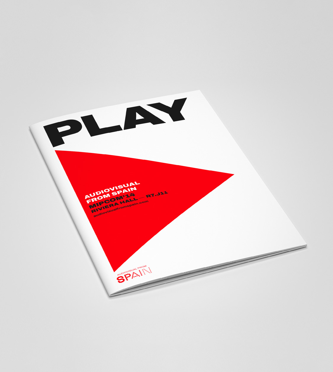 Aplicación en material corporativo de la imagen gráfica de Audiovisual from Spain de ICEX por Nomon Design, agencia de branding