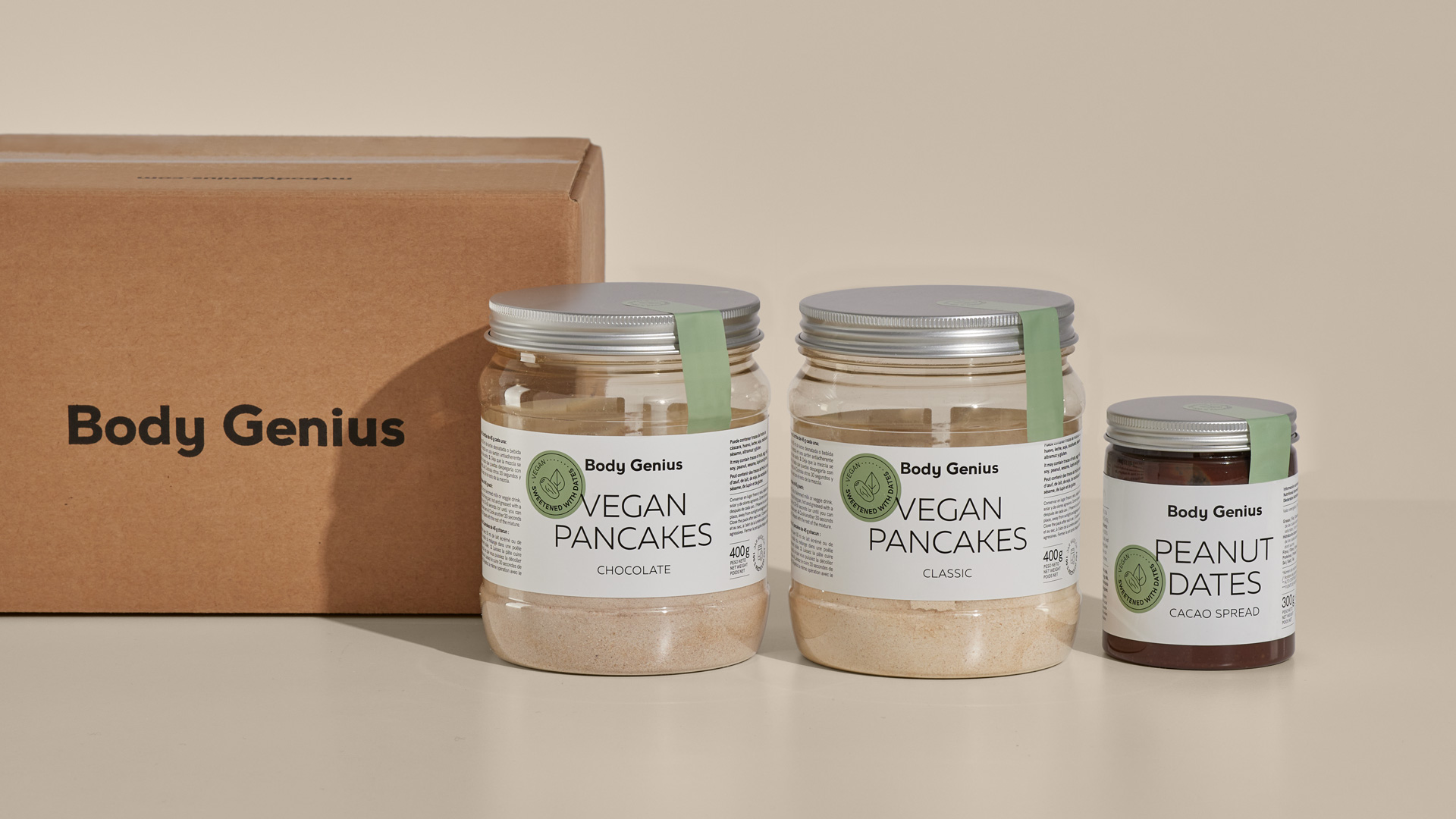 Diseño del packaging de la familia de la nueva gama Vegan de Body Genius