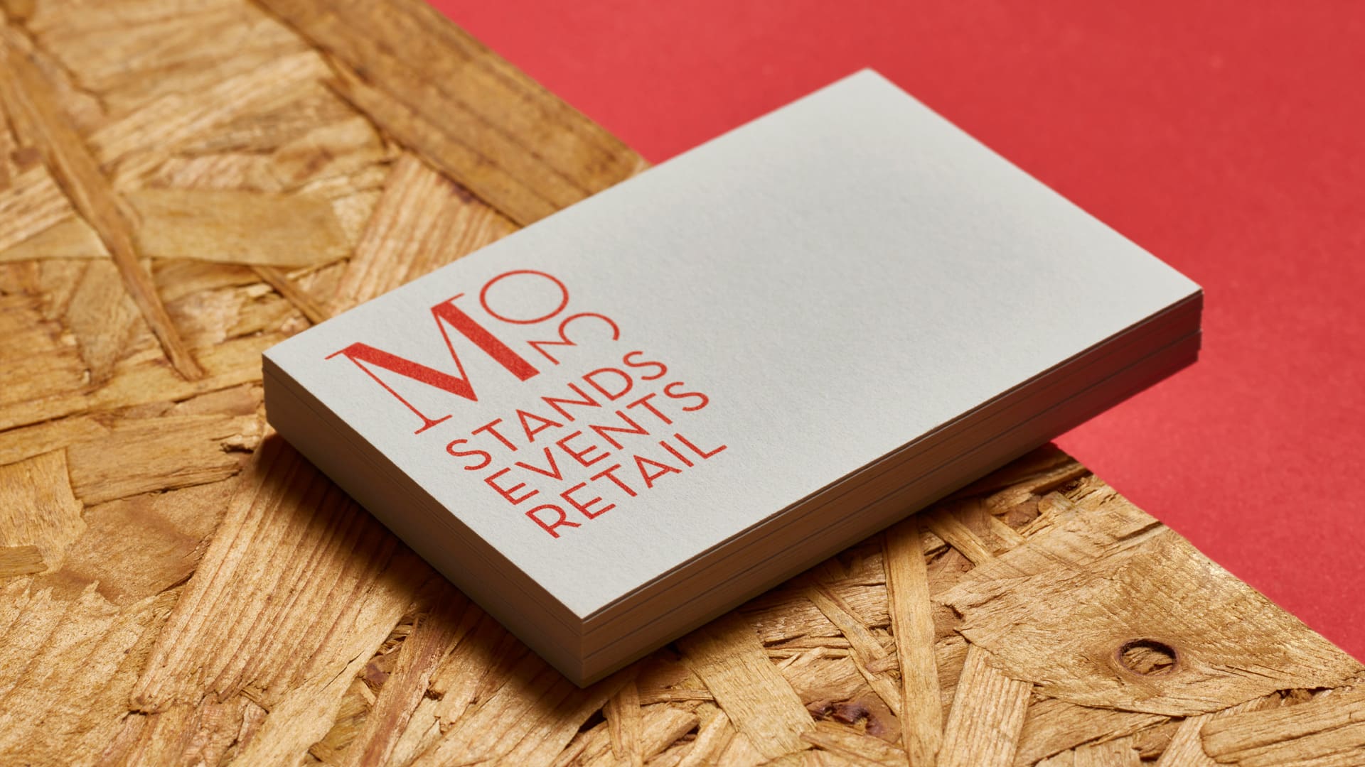 Aplicación del branding corporativo de M30 stands, events, retail en tarjetas corporativas por Nomon Design, agencia de branding