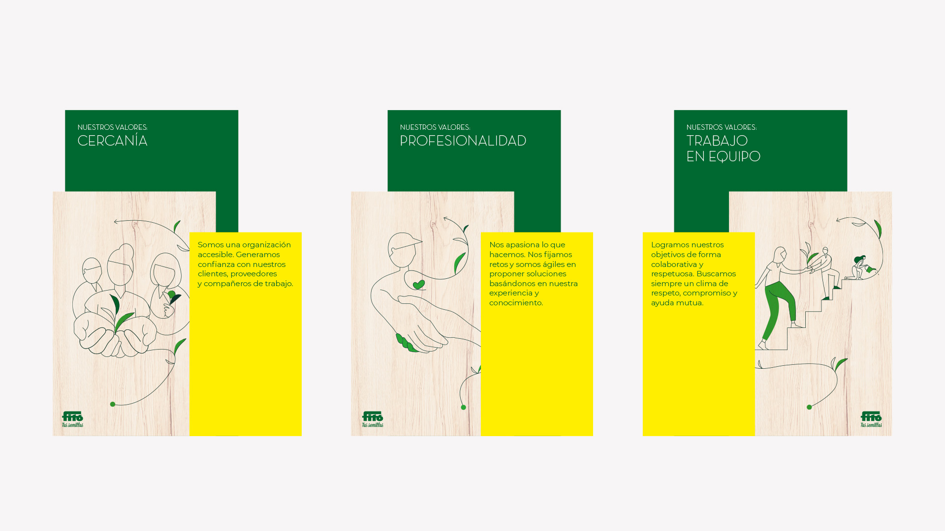 Diseño de la señalética del nuevo posicionamiento de Semillas Fitó por NOMON DESIGN, agencia de branding