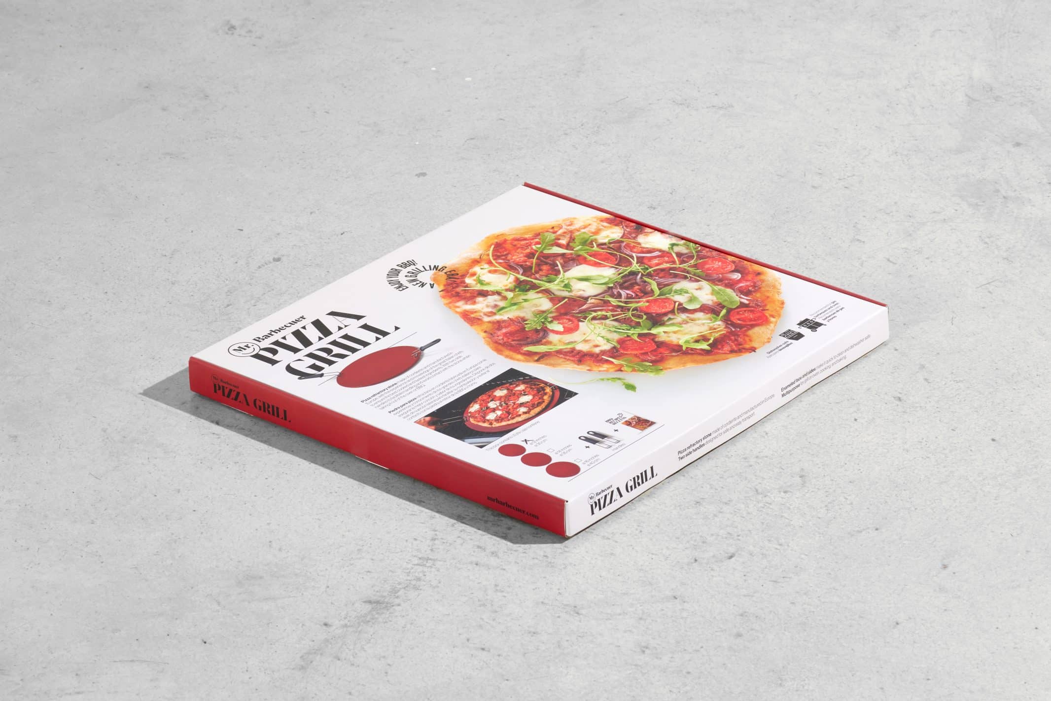 Aplicación del Branding corporativo de Mr.Barbecuer en el sistema de packaging por Nomon Design, agencia de branding