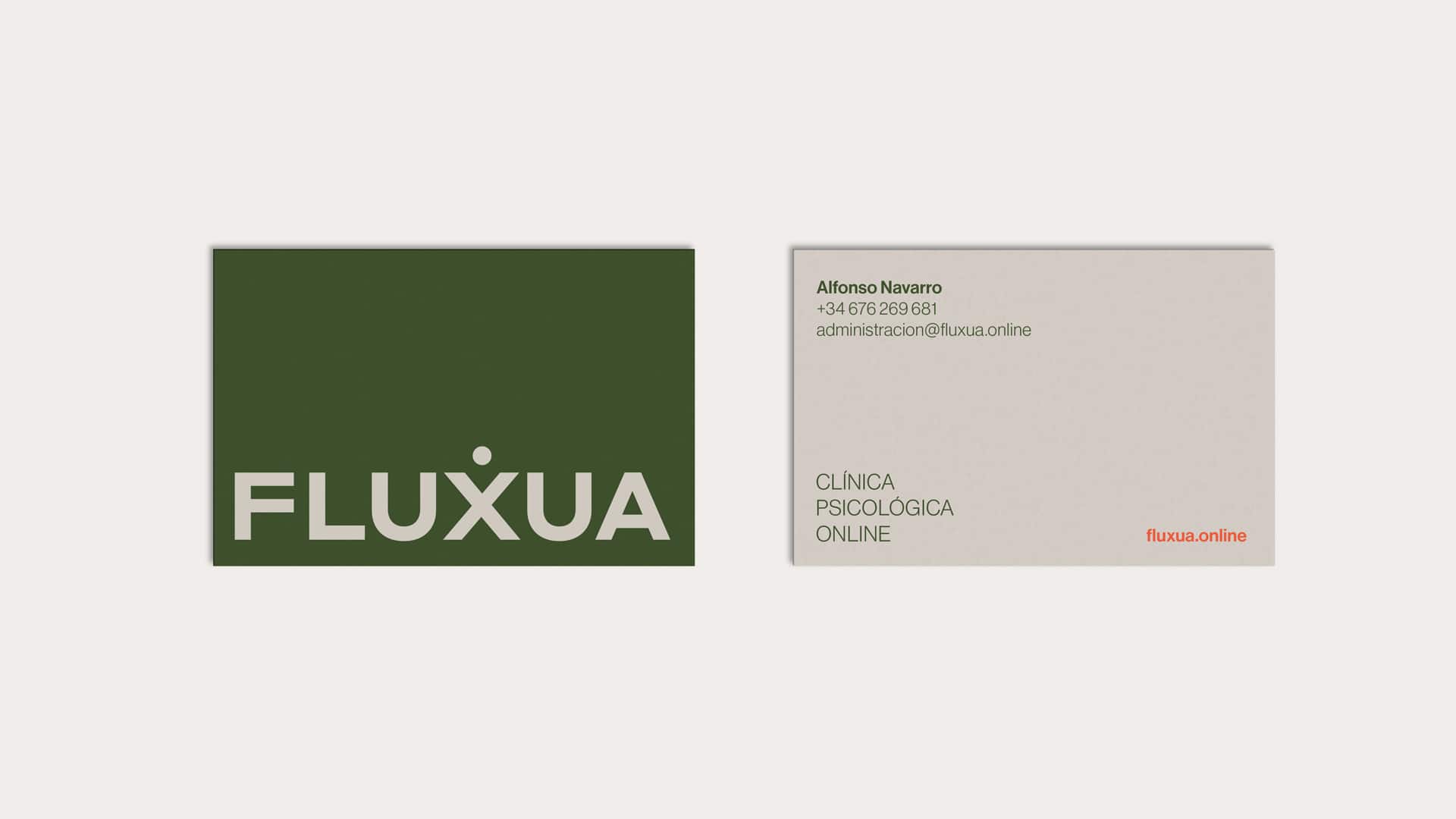 Estrategia de branding corporativo de FLUXUA en material corporativo por NOMON DESIGN, agencia de branding
