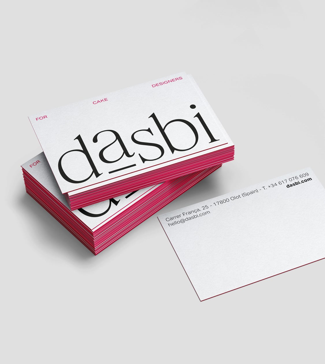 Branding corporativo aplicado en las tarjetas corporativas de Dasbi diseñado por NOMON DESIGN, agencia de branding de Barcelona