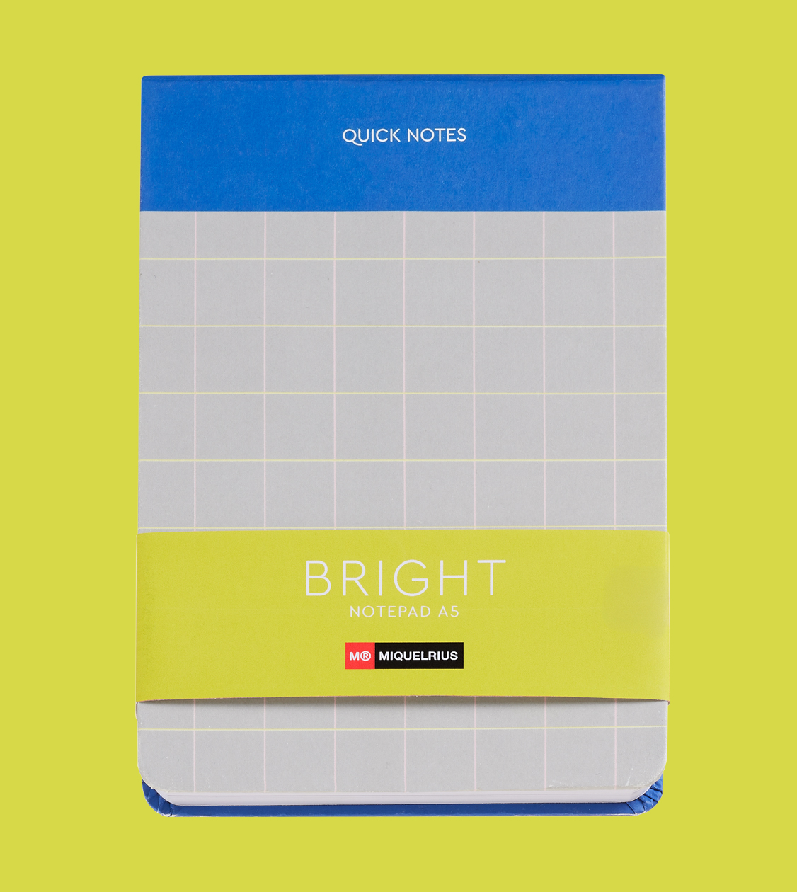 Diseño de bloc Bright Notepad de la colección Paper Lovers de Miquelrius desarrollado por Nomon Design, agencia de branding en Barcelona.